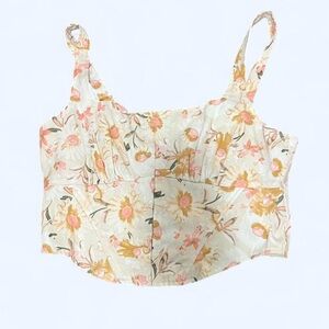 Forever 21 Floral corset top with adjustable straps